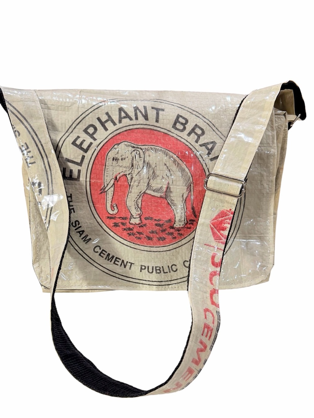 Recycled Upcycled Elephant Brand Cement Sack
Messenger Bag Crossbody Industrial
